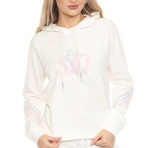P.J. Salvage Mountain Bound Ski Hoodie in ivory cotton-modal fabric.